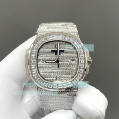 E7 Factory Luxury Clone Patek Philippe Nautilus 5711 Pave Diamond Limited Edition Watch
